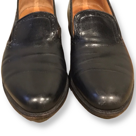 SANTONI Black Leather Italian Loafers - 7 - Picture 6 of 9